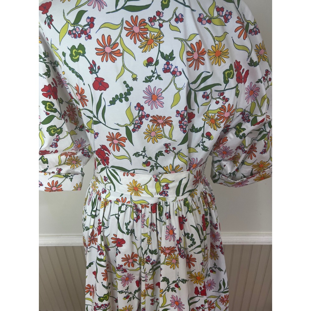 Kate Spade New York Greenhouse Floral Cotton Poplin Midi Shirt Dress Size L NWOT - Picture 10 of 14